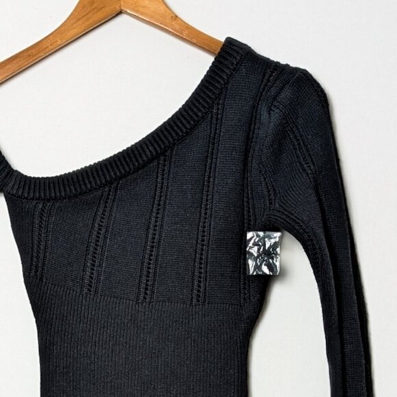 MAJORELLE Landau Dress Off The Shoulder Asymmetric Sweater Black Revolve XS - Picture 8 of 9